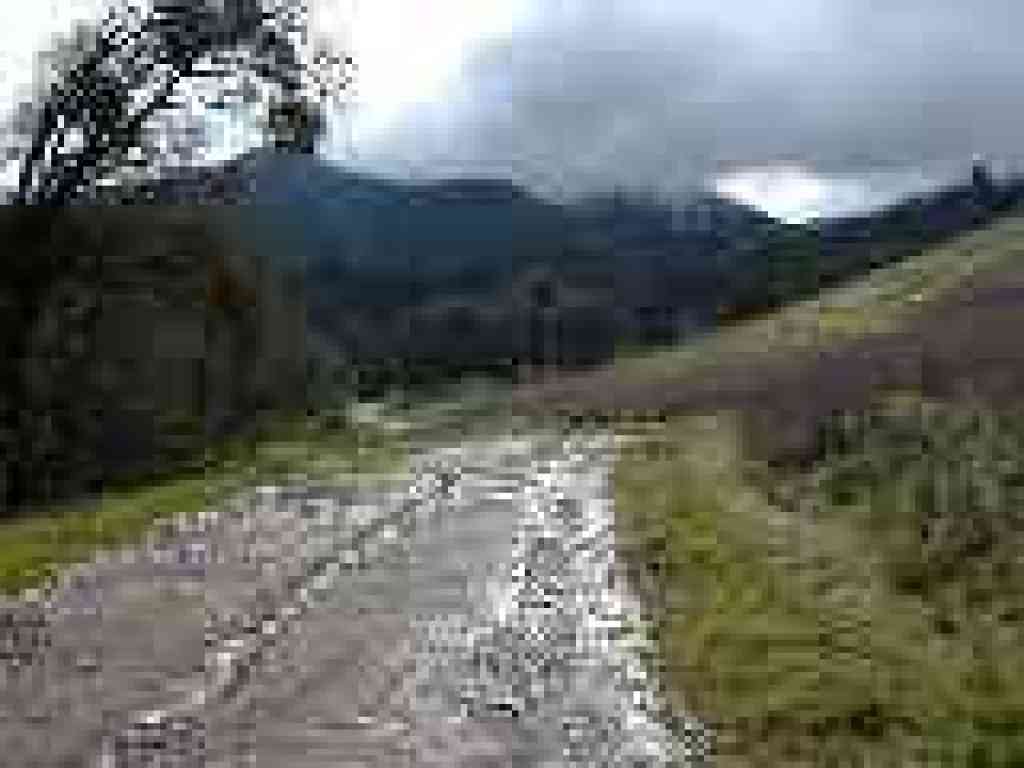 Snow is visible, although the peaks were still obscured