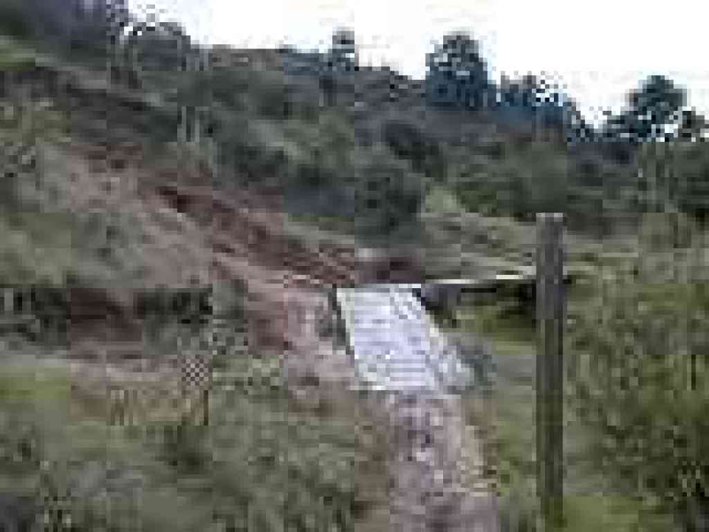 Primitive bridge crosses eroded area