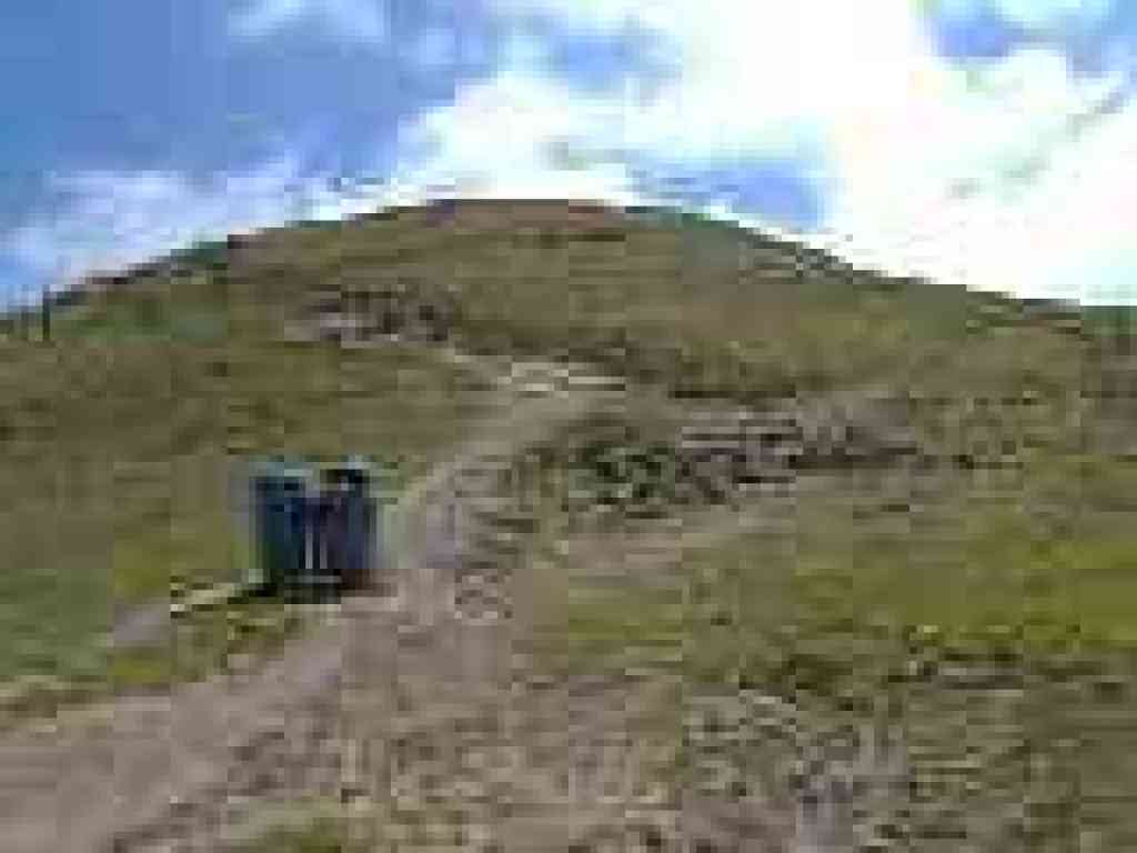 Garbage cans near the final stretch