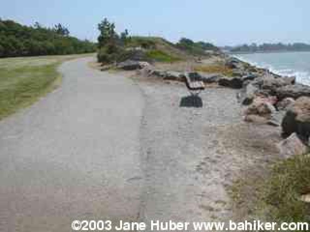 Bench and bay facing west