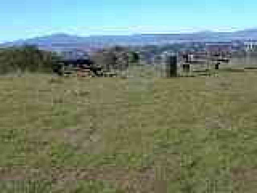 Picnic tables and view west