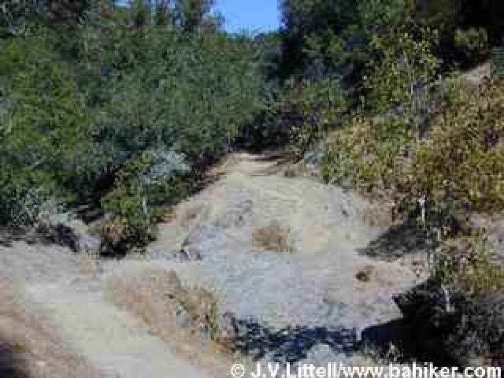 Crossing the creekbed on Waterfall Trail