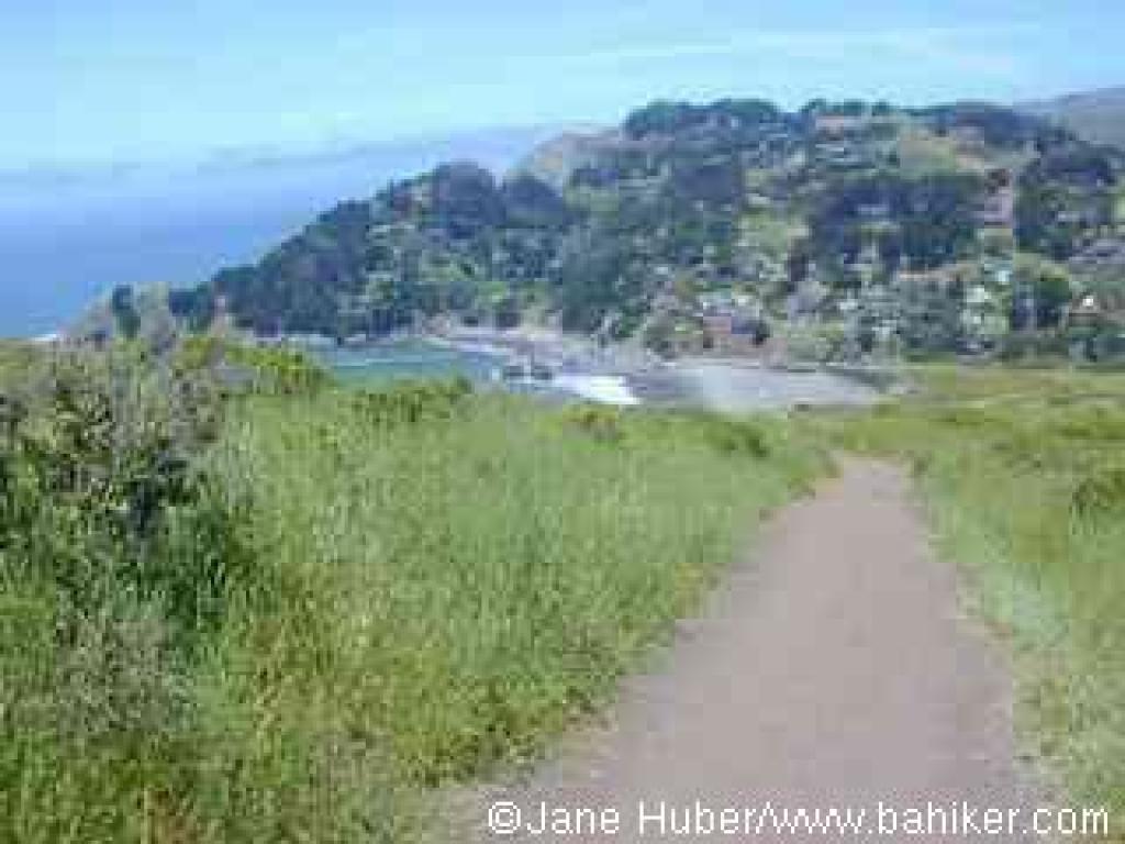 Descending with a view of Muir Beach