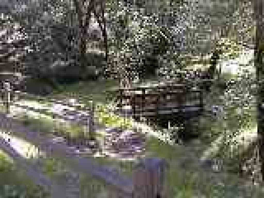 At the base of switchbacks, a pretty bridge