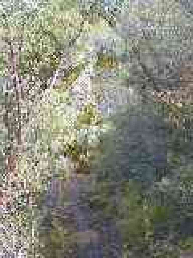 Squeezing past a boulder