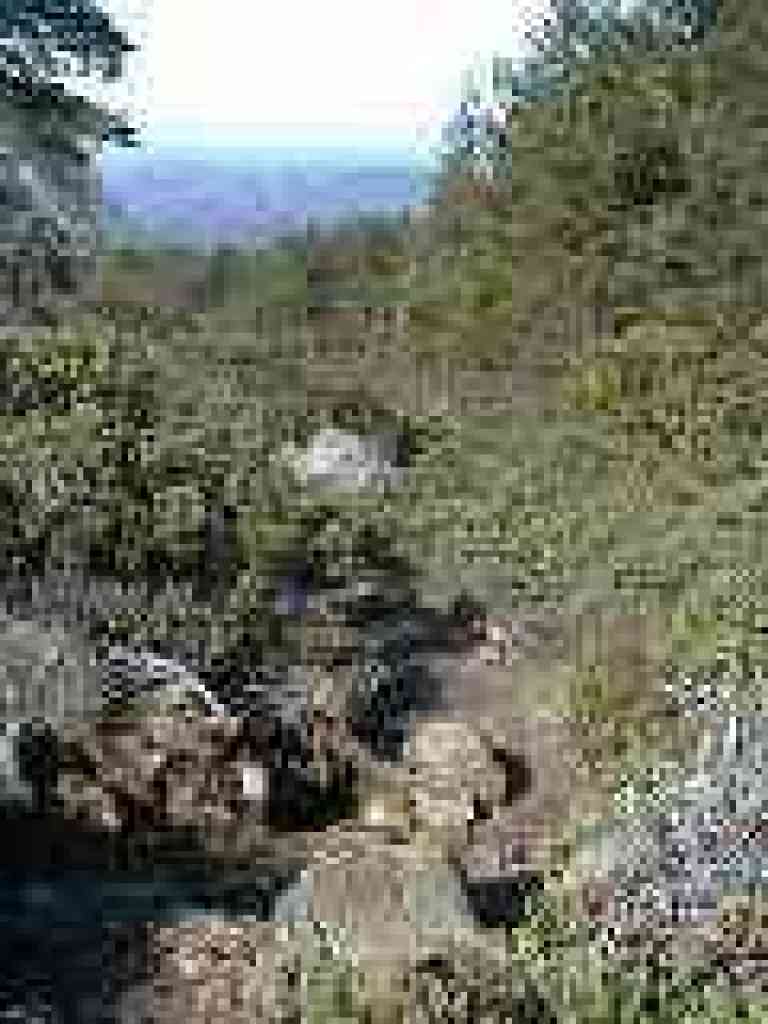 Rocky trail and view north