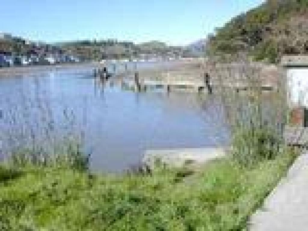 Water surrounds this preserve
