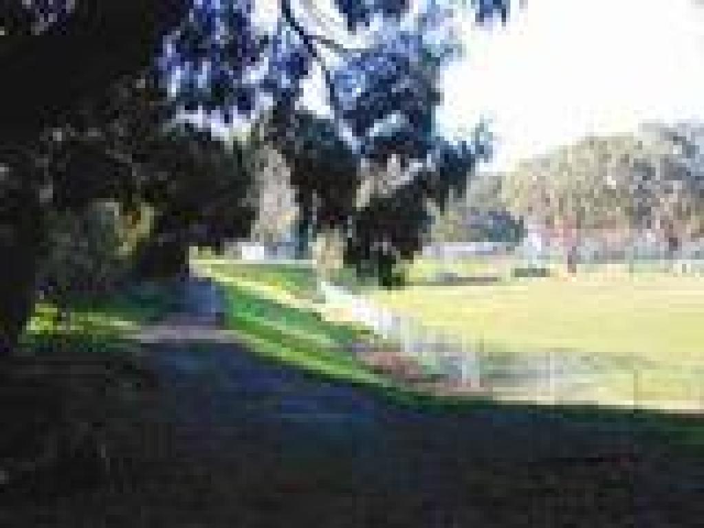 Along a sports field