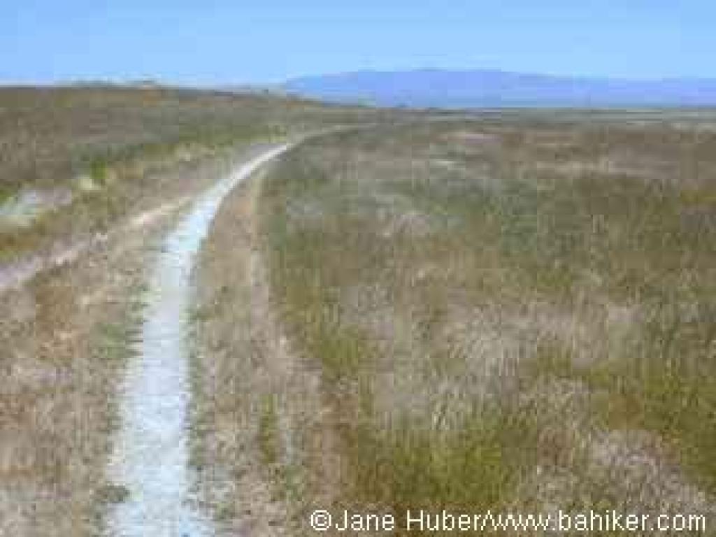One of the hilltop trails, with a view east