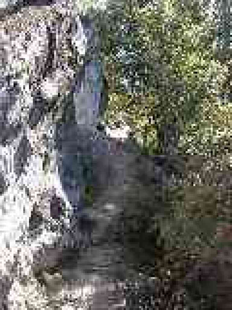 Edging under a boulder
