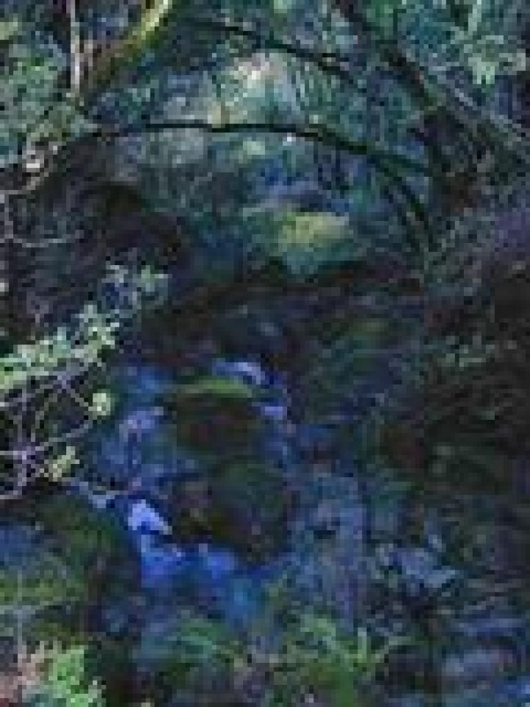 Waterfall flowing east