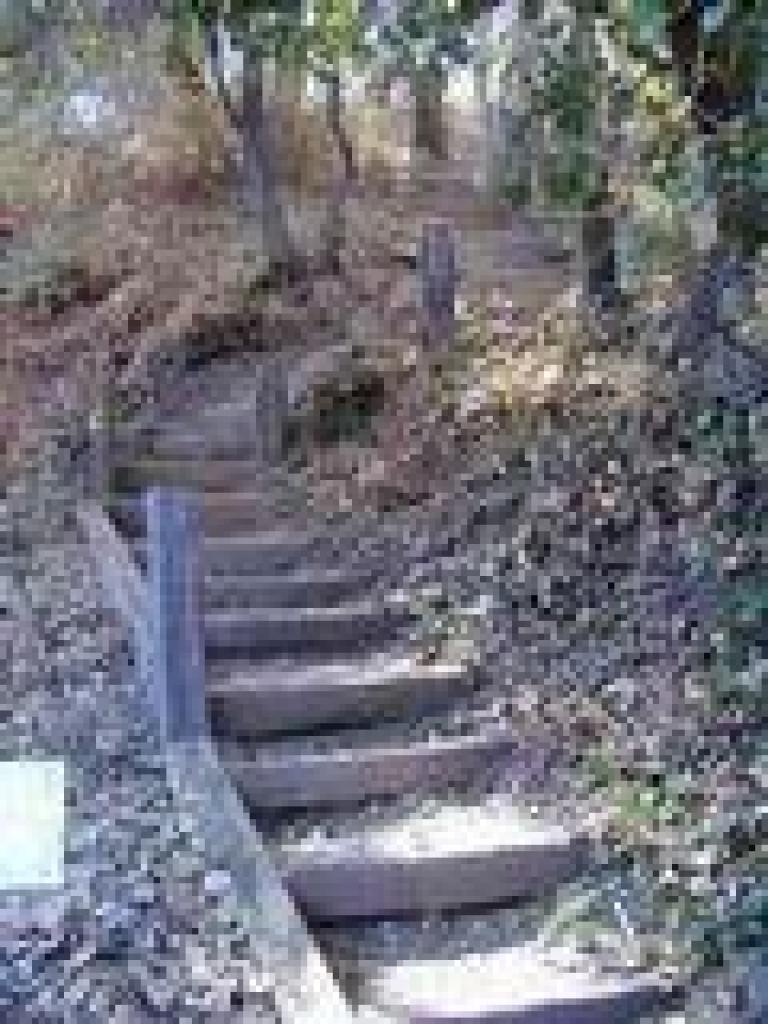 Back up the steep steps