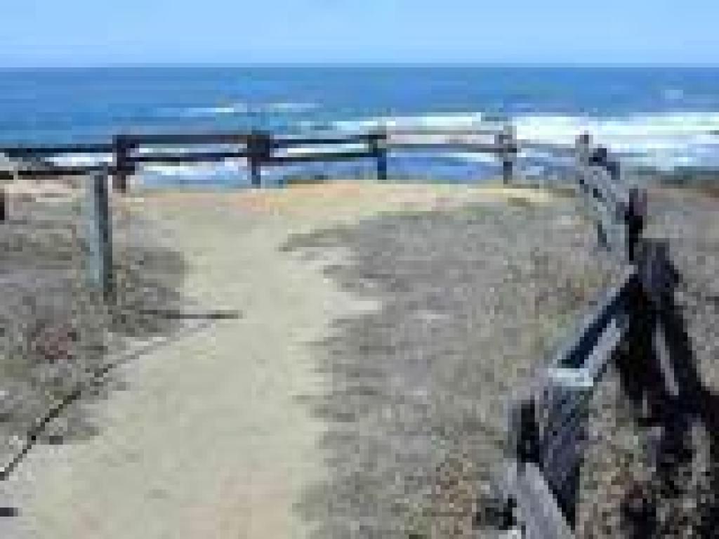 Fences on the edge of the bluff