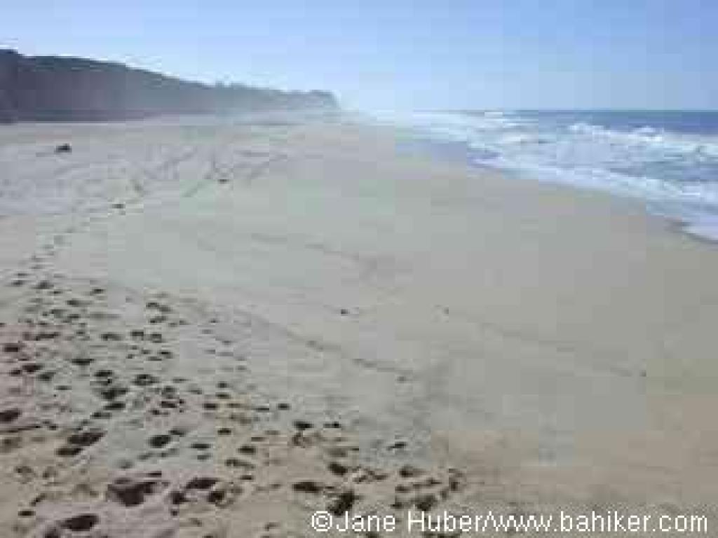 Walking south along the beach