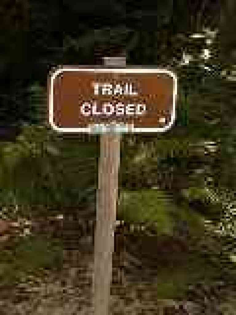 Closed portion of Iverson Trail