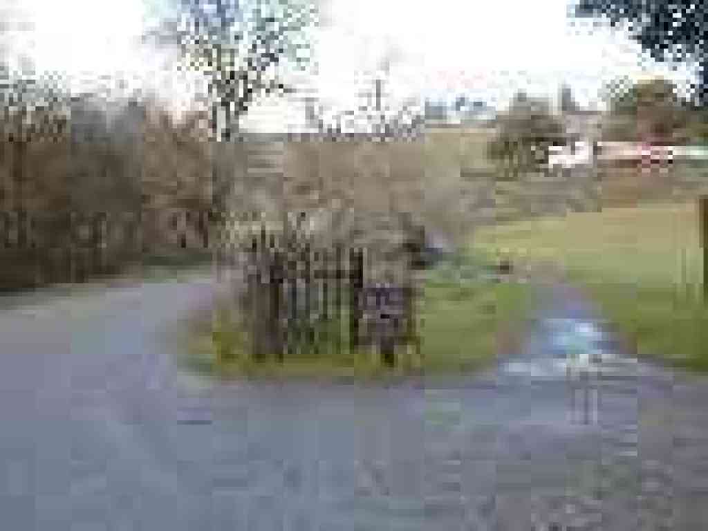 Photo of the two trail options; left on the pavement, or right on the dirt