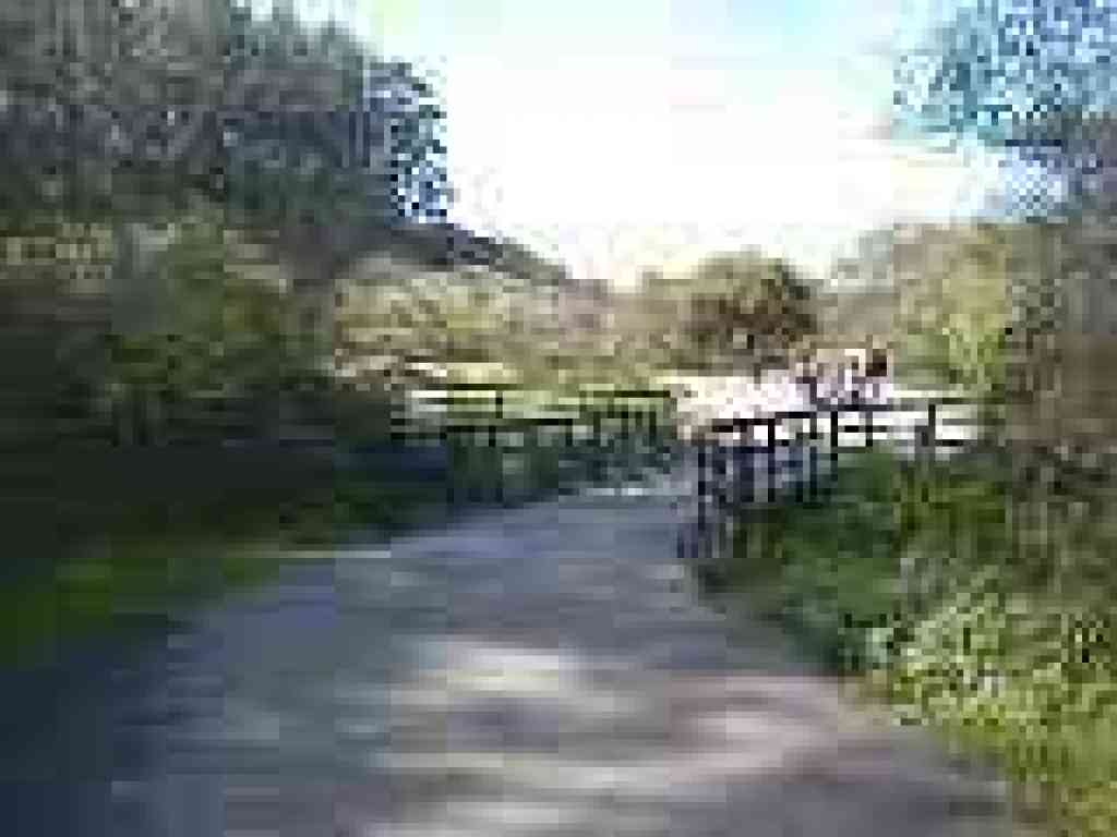 Trail ends at parking lot