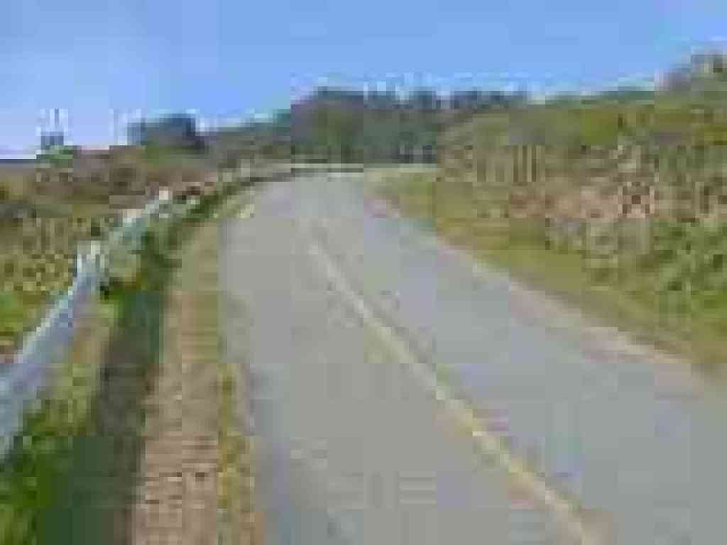 Yellow line helps folks downhill in the fog